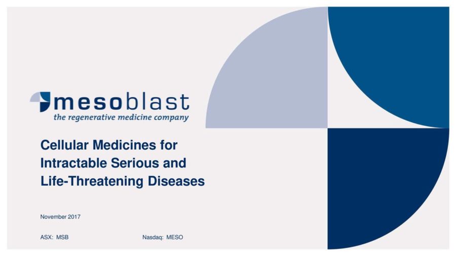 Mesoblast Gets FDA RMAT; List Of 10 Total Designations So Far - The Niche